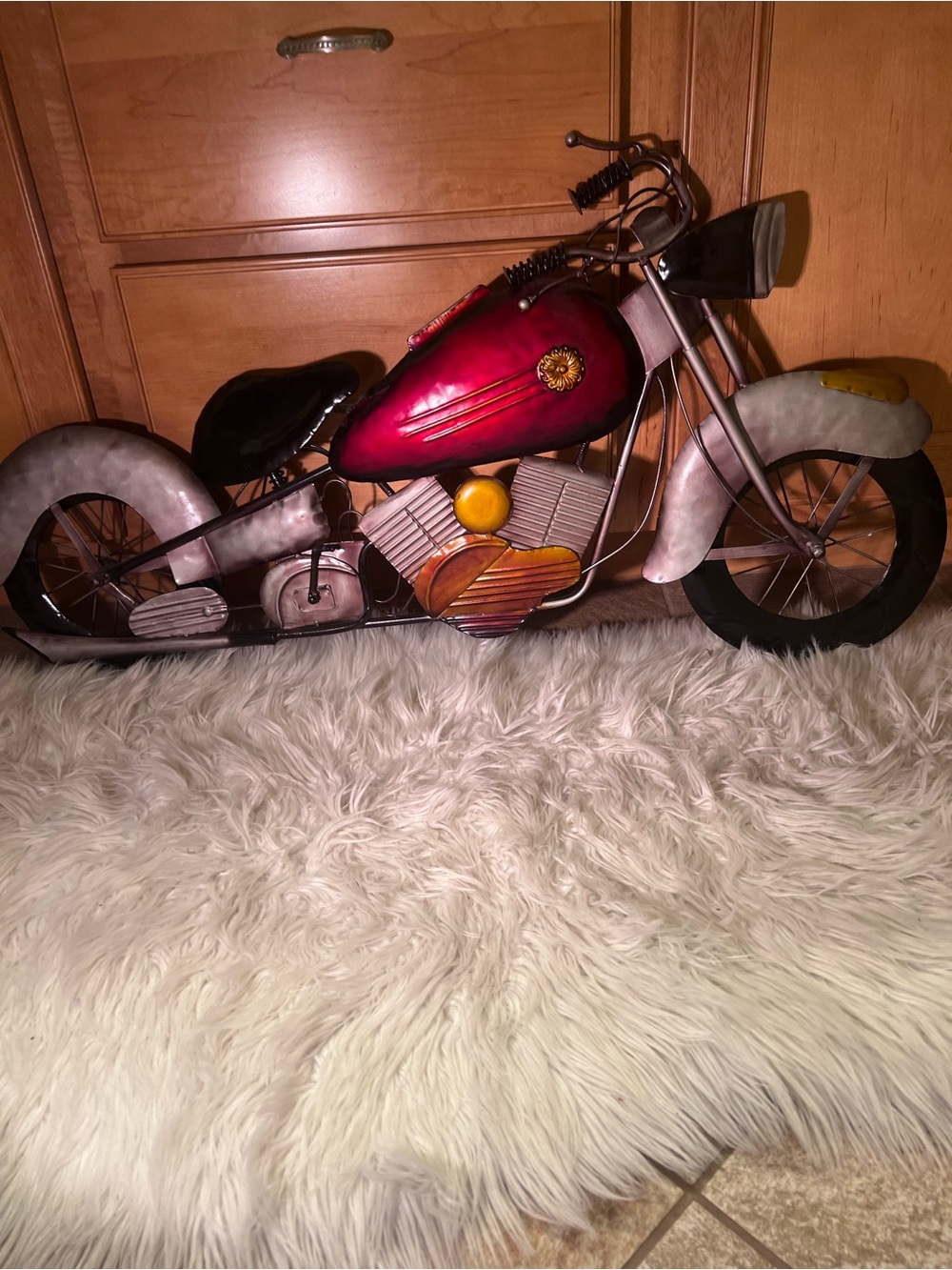 Motorcycle Tin Sculpture Wall Art by Elements 40x18”